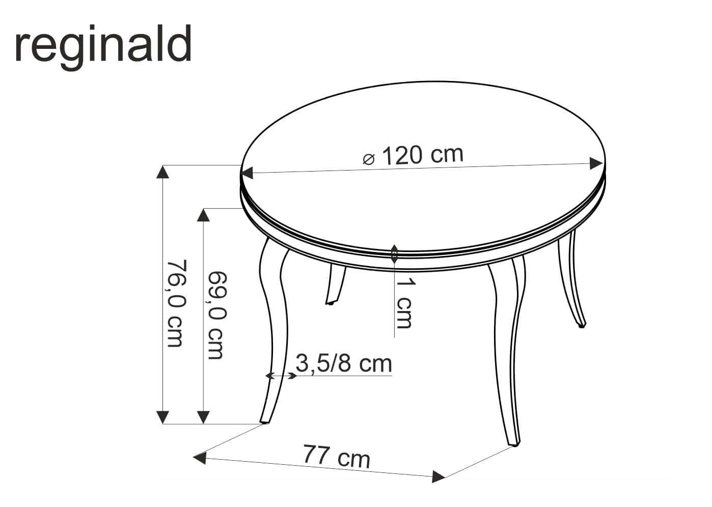 REGINALD OKROGLA MIZA 120cm- SREBRNA/MARMOR BELA - slika 11