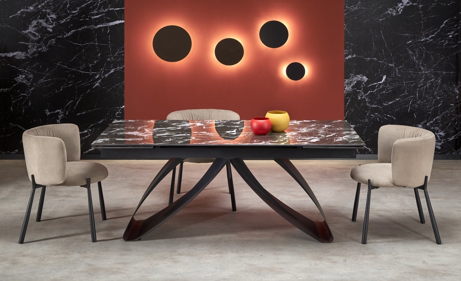 HILARIO RAZTEGLJIVA JEDILNA MIZA - ČRNA 180-260X90CM - slika 2