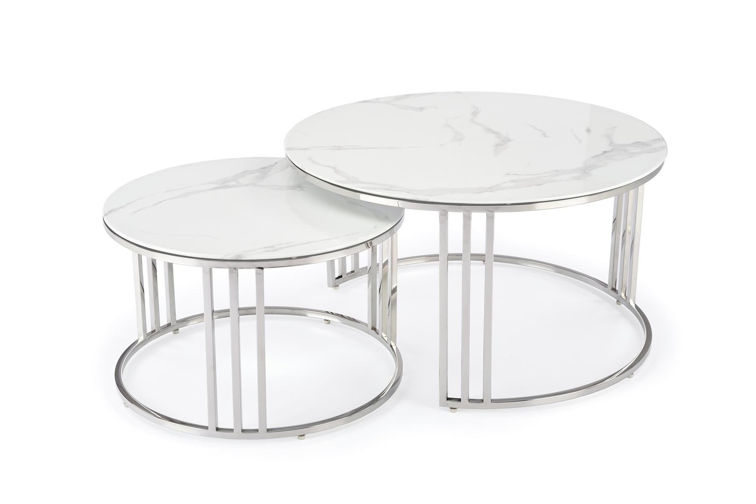 MERCURY 2 SET DVEH MIZIC - MARMOR BELA/SREBRNA - slika 2