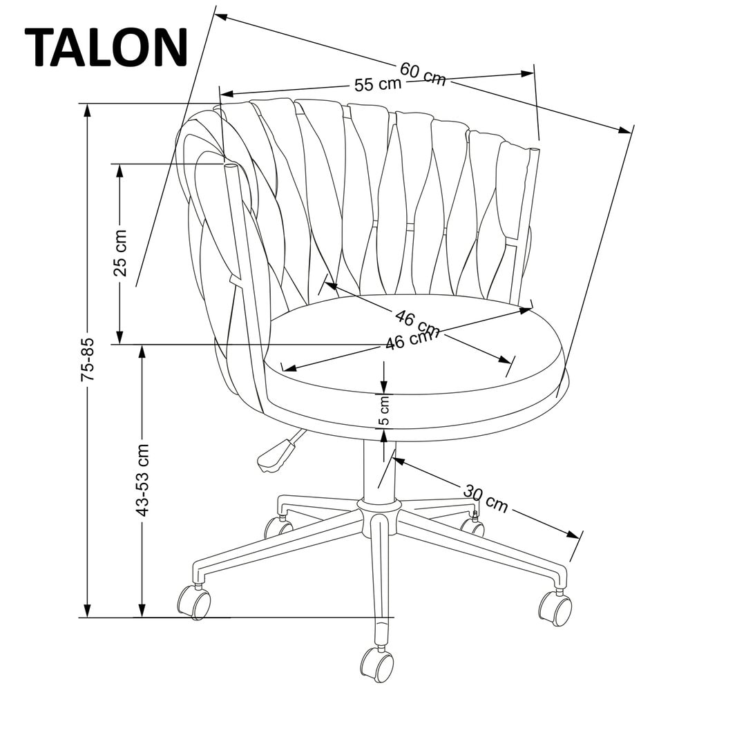 TALON STOL S KOLEŠČKI - KREM - slika 7