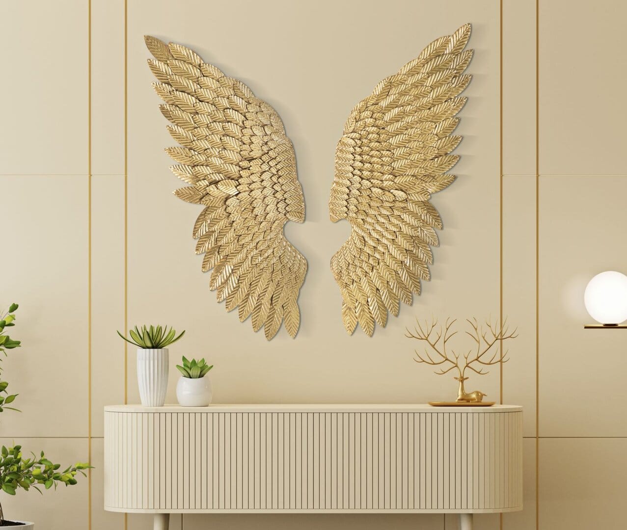 KRILA STENSKA DEKORACIJA - ZLATA 37,5X100 cm - slika 2