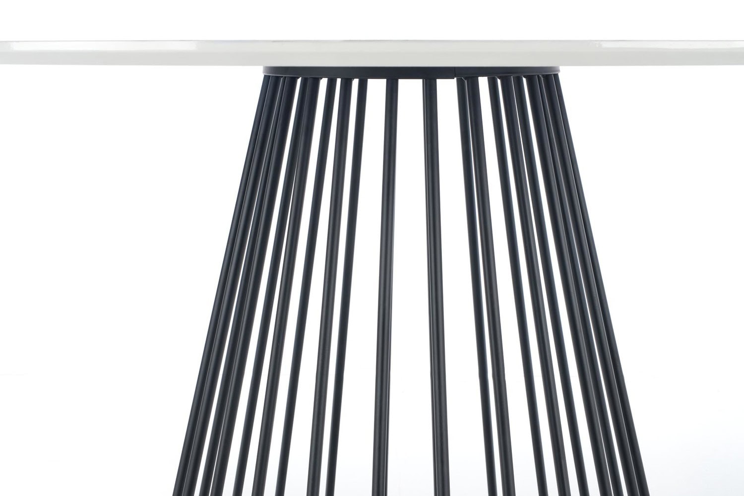 BROADWAY OKROGLA MIZA 110cm - MARMOR BELA / ČRNA - slika 9