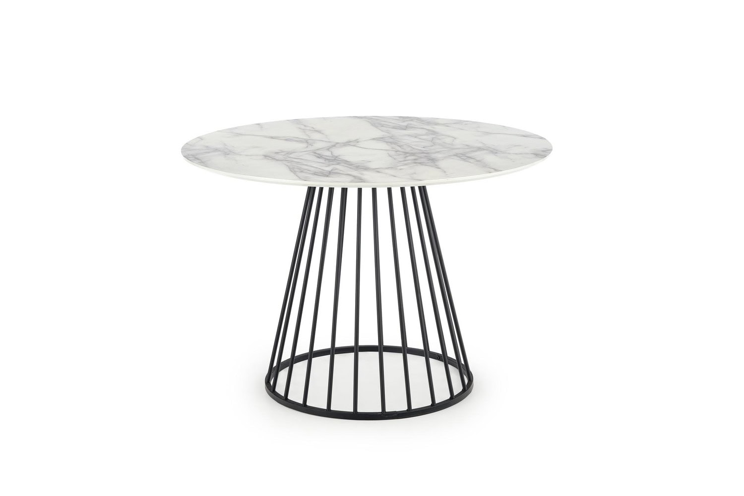 BROADWAY OKROGLA MIZA 110cm - MARMOR BELA / ČRNA - slika 2