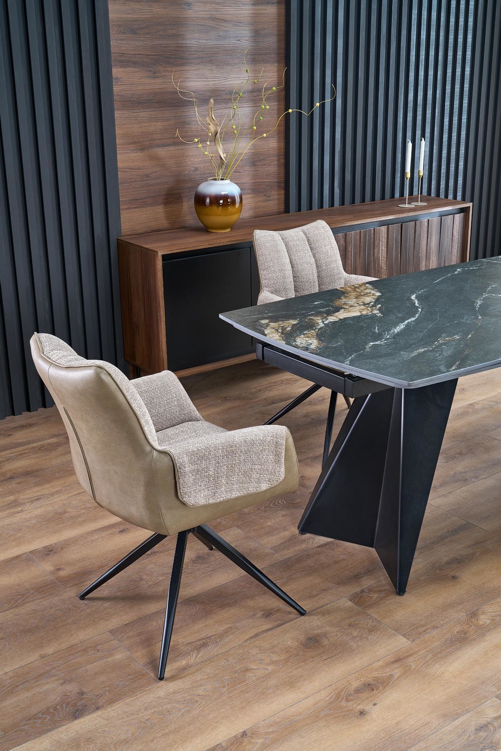 ARMANI RAZTEGLJIVA JEDILNA MIZA 165-241x90cm - MARMOR ČRNA - slika 6