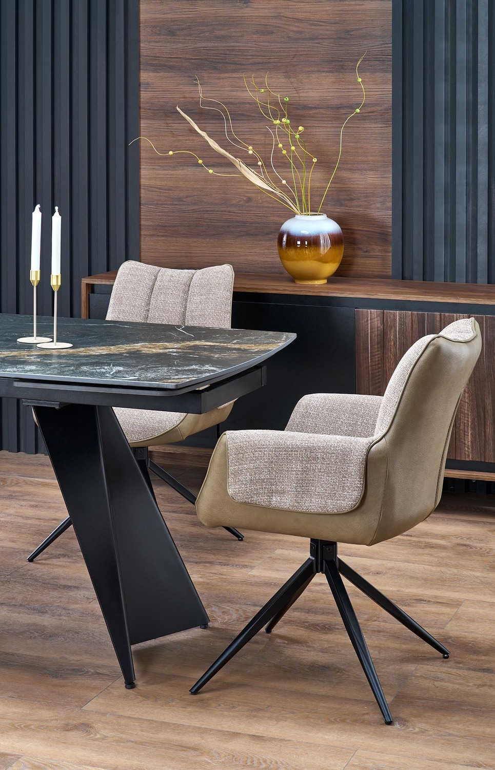 ARMANI RAZTEGLJIVA JEDILNA MIZA 165-241x90cm - MARMOR ČRNA - slika 7
