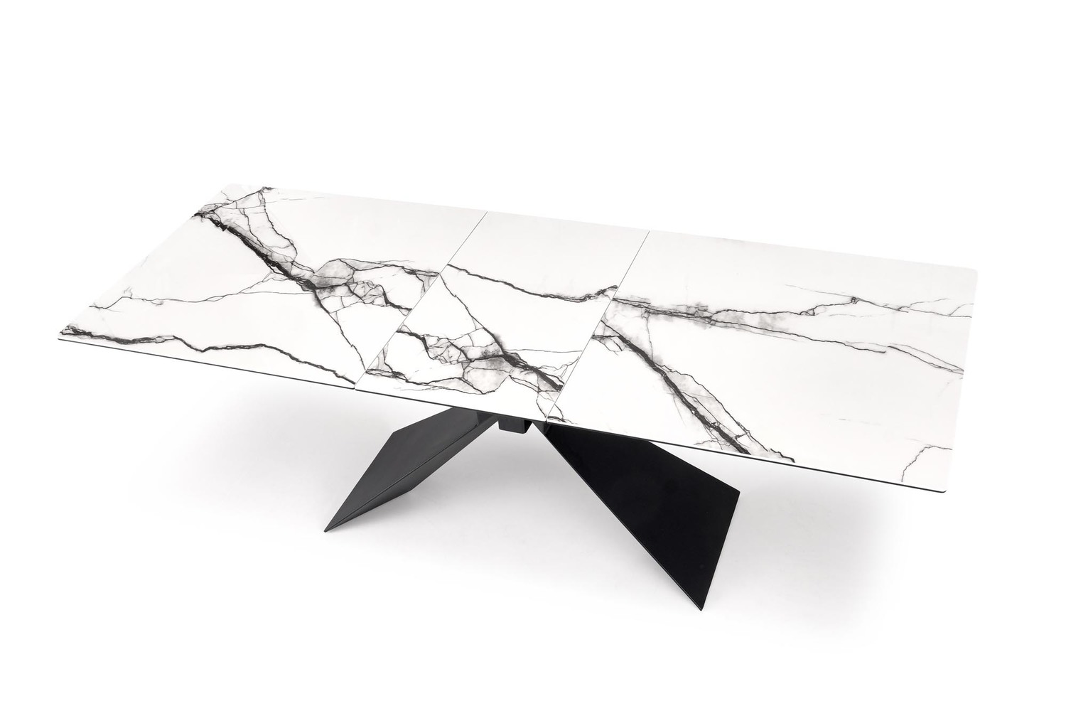 LUCIANO JEDILNA MIZA 180-230x90cm - MARMOR BELA / ČRNA - slika 12
