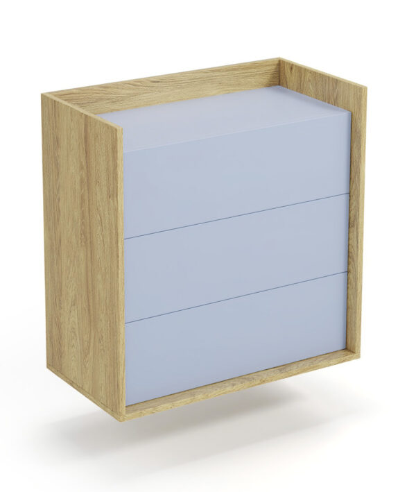MOBIUS chest 3S color: hikora oak/light blue