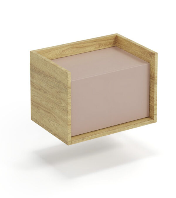 MOBIUS low cabinet 1D color: hikora oak/white