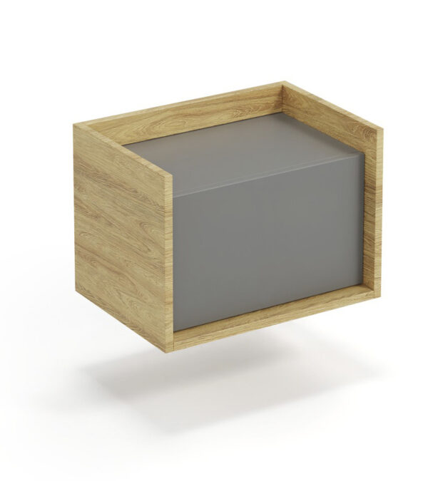 MOBIUS low cabinet 1D color: hikora oak/grey