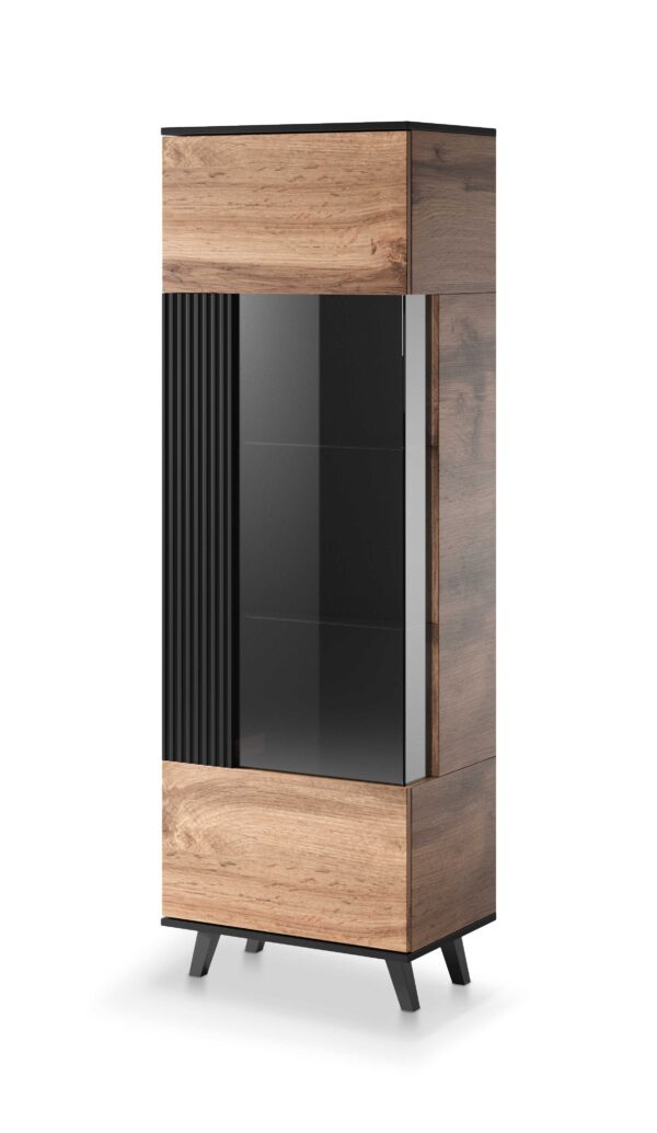 RANDOM W-1 display cabinet, color: wotan oak/black