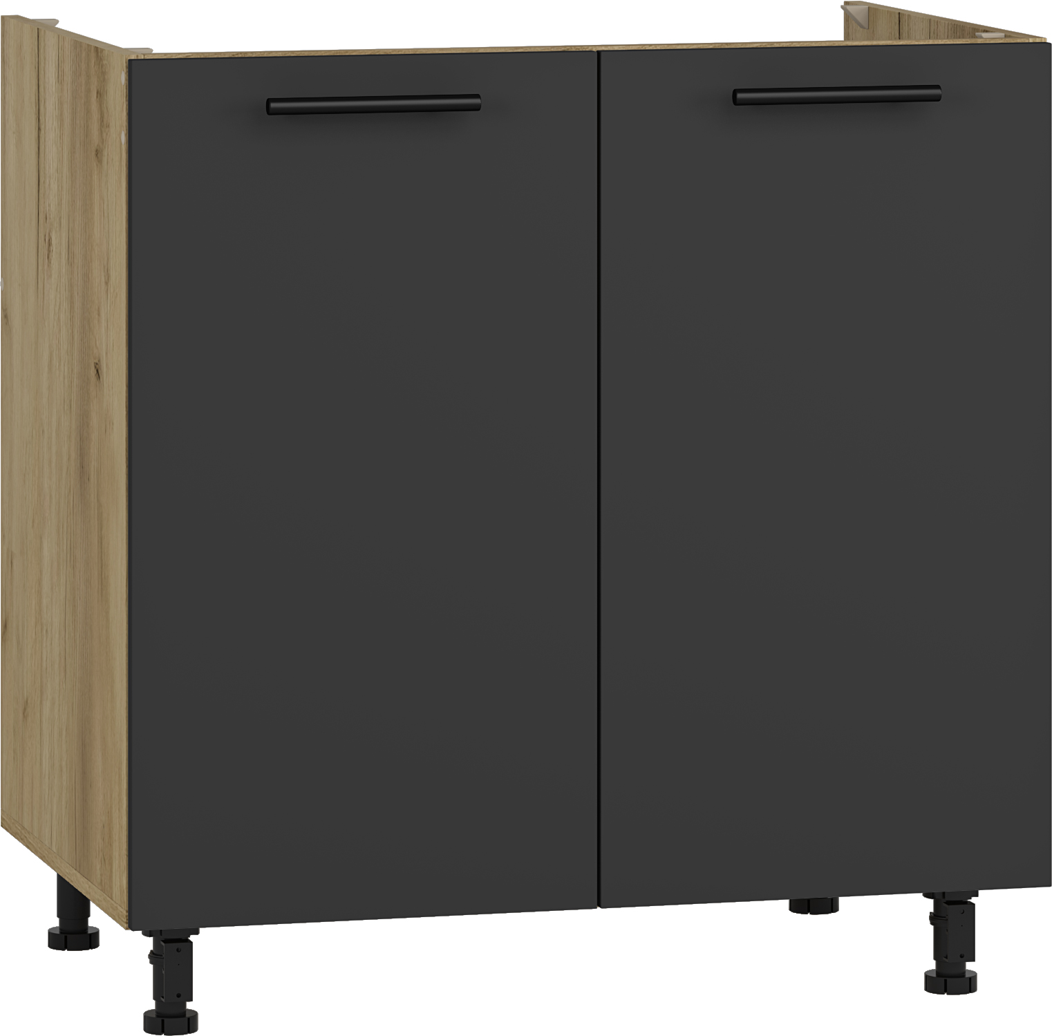 VENTO DK-80/82 sink cabinet, color: craft oak/antracite
