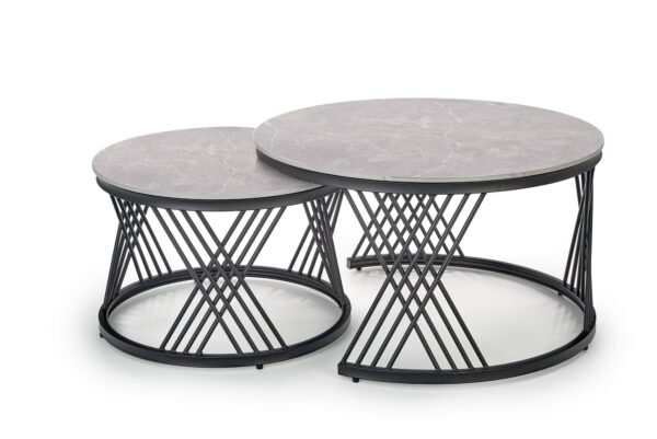 FLAMINGO set of 2 coffee tables, grey marble