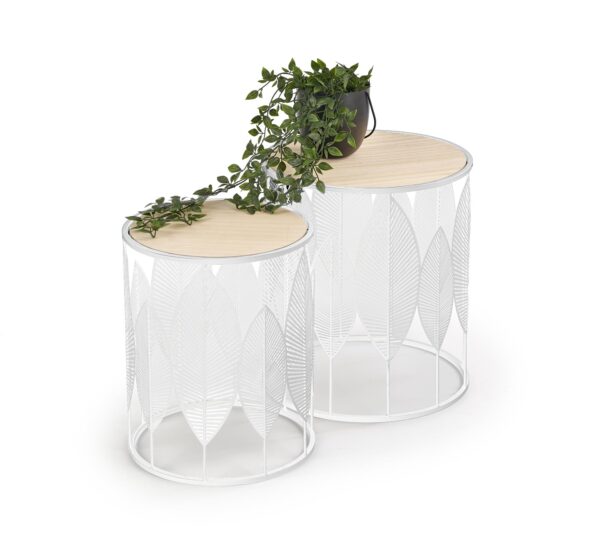 FOLLA set of 2 c. tables natural / white