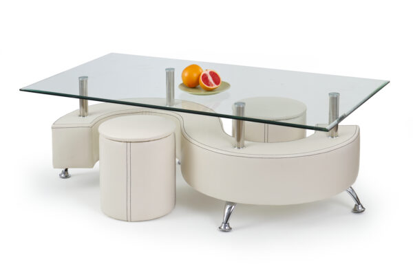 NINA 3 H coffee table color: white