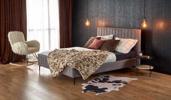 FRANCESCA 160, bed, light gray