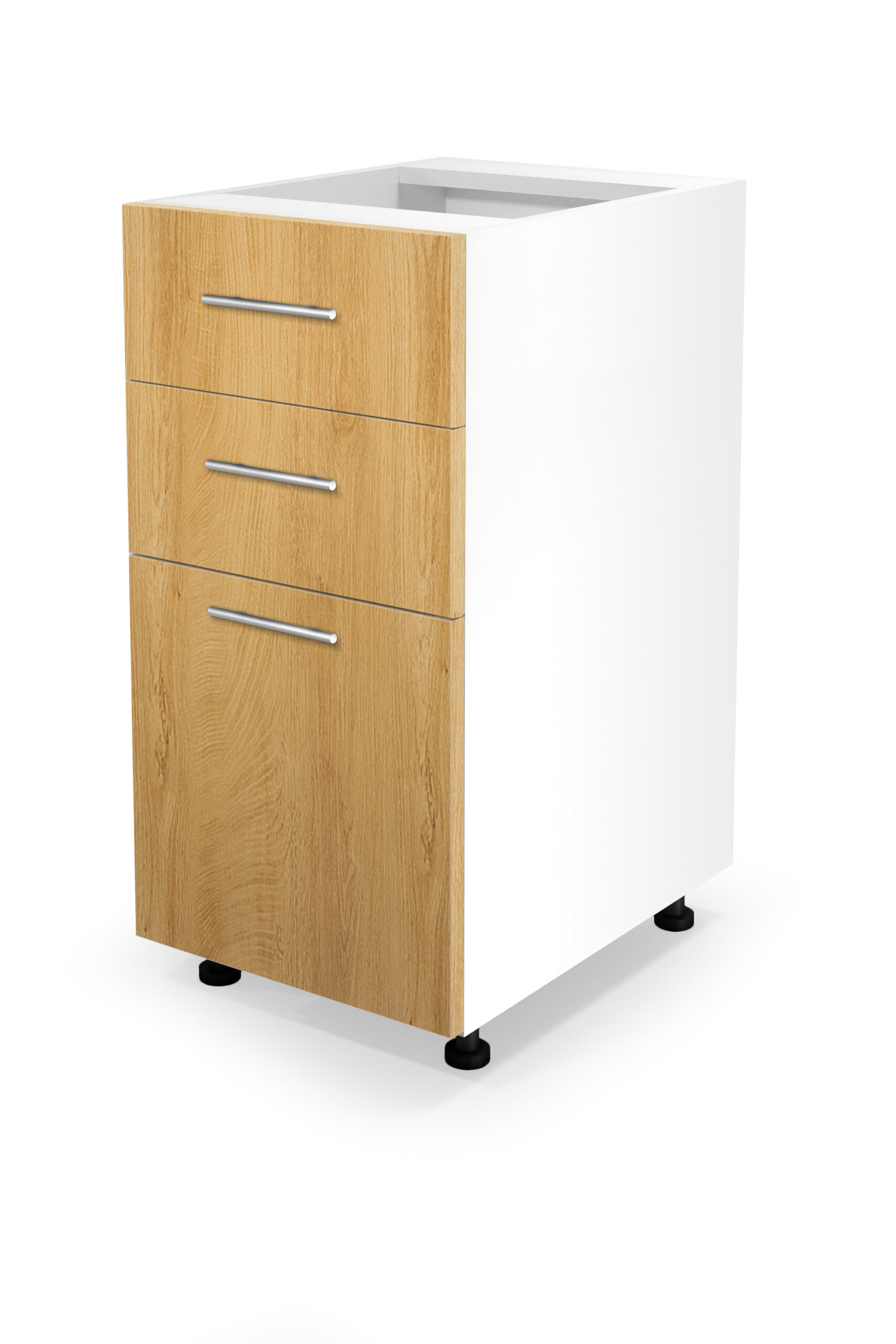 VENTO DS3-40/82 lower cabinet with drawers, color: white/honey oak