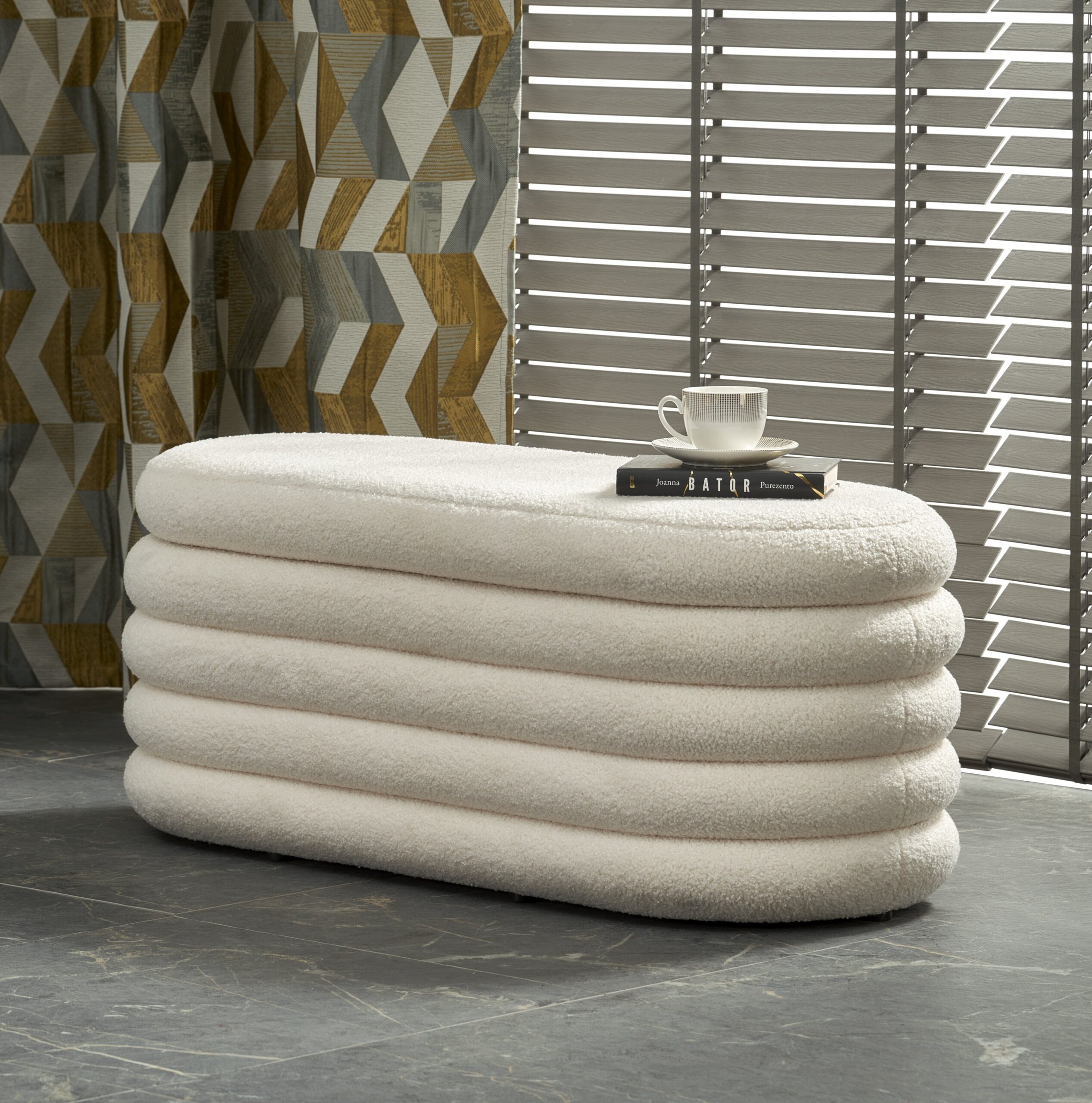 BLISS bench with storage function, creamy