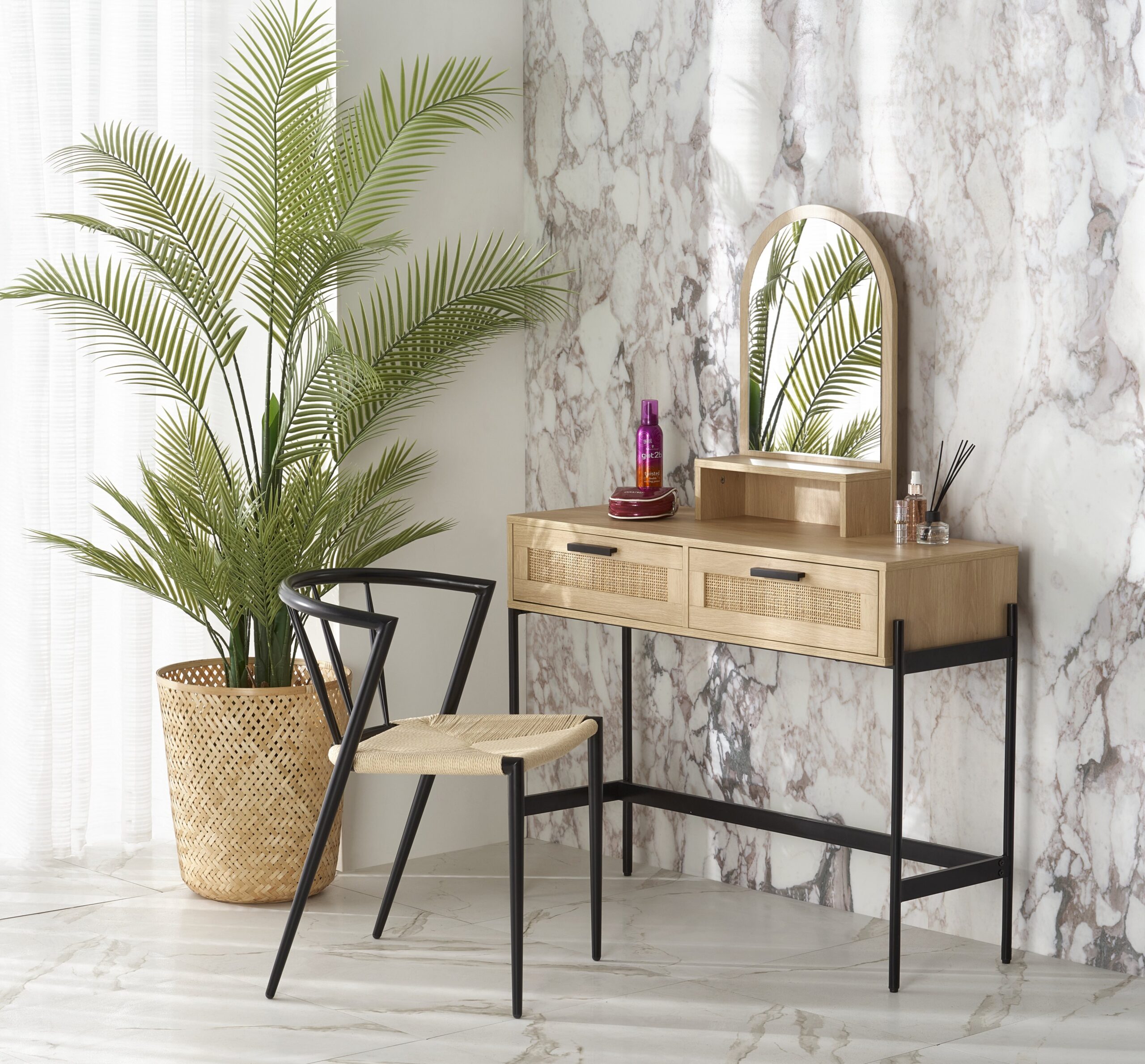 CARMEN console table, natural / black