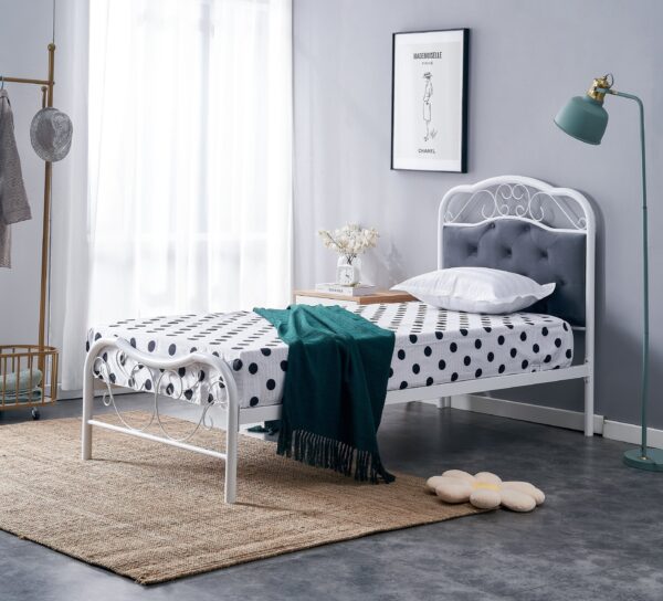 FABRIZIA 90 bed, grey / white