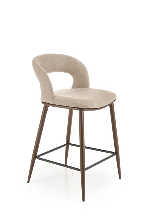H114 bar stool, beige / walnut