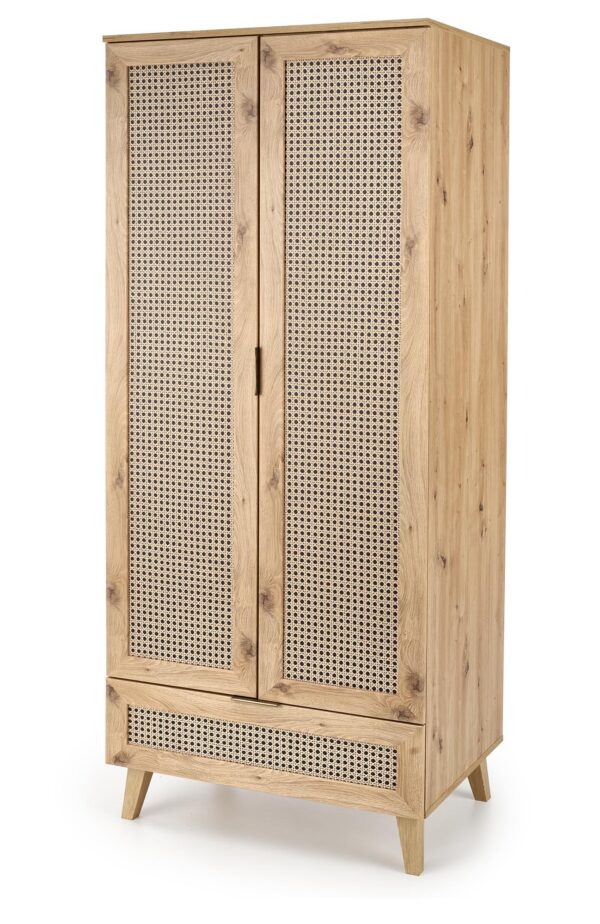 BORNEO S-1 wardrobe, artisan oak / black