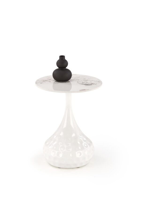 VERDE coffee table, white marble / white