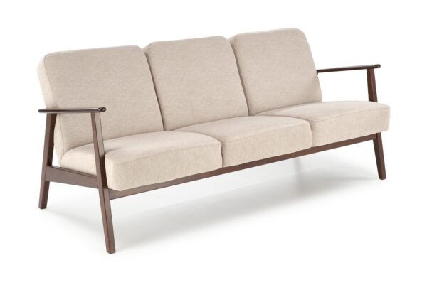 MILANO 3S sofa,  beige CASTEL#15 / dark walnut