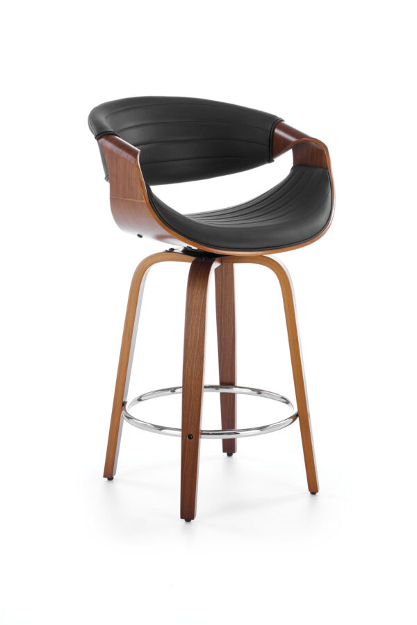 H123 bar stool, black / walnut