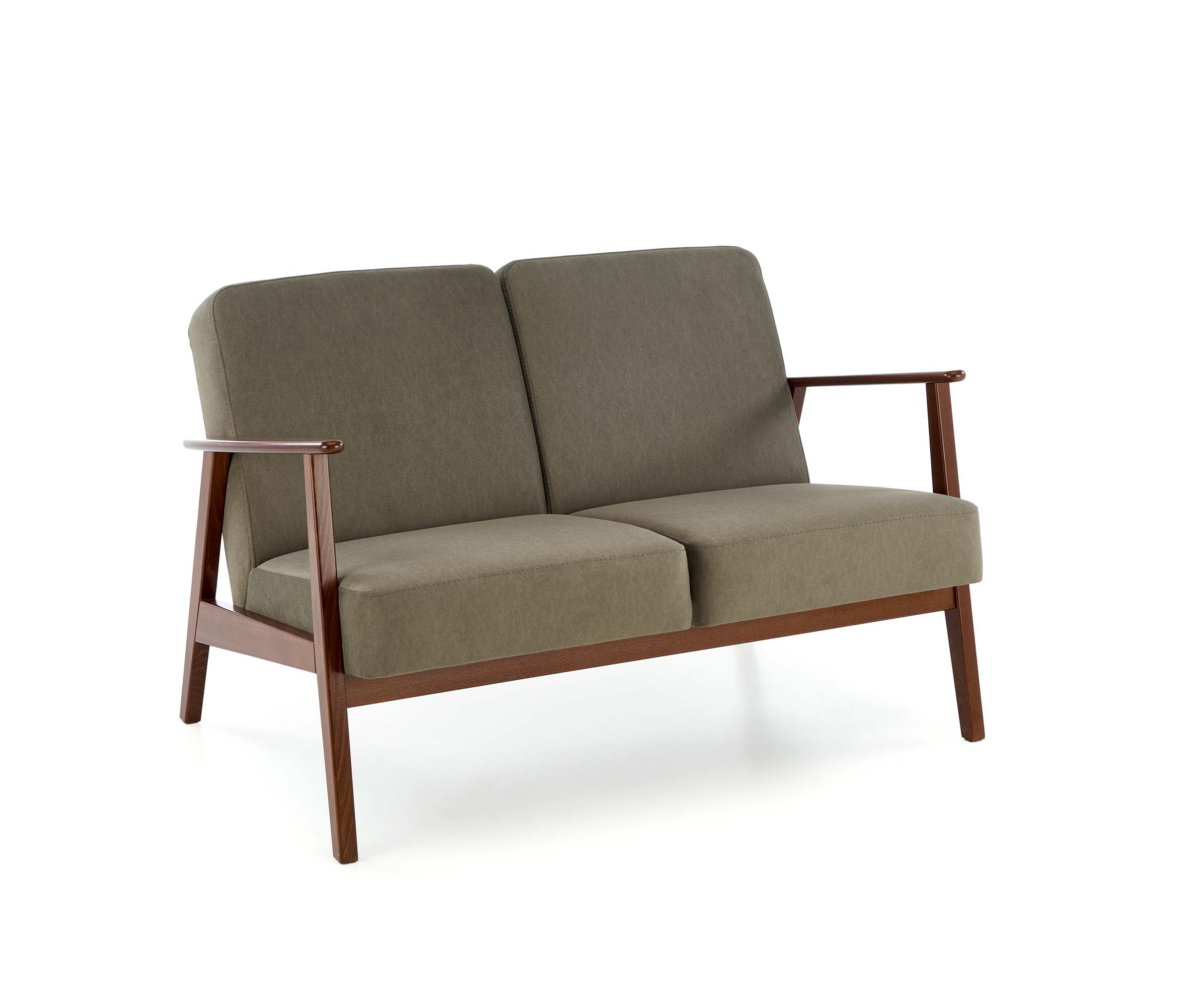 MILANO 2S sofa, olive CASTEL#39 / dark walnut