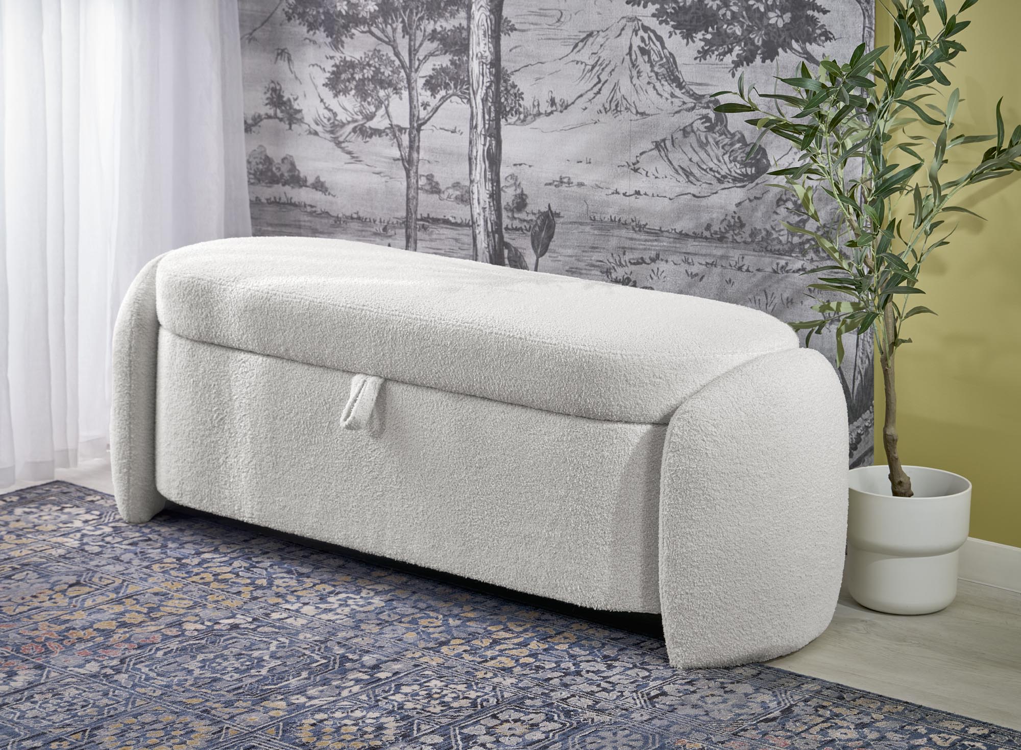 FICARIA bench with storage function, creamy