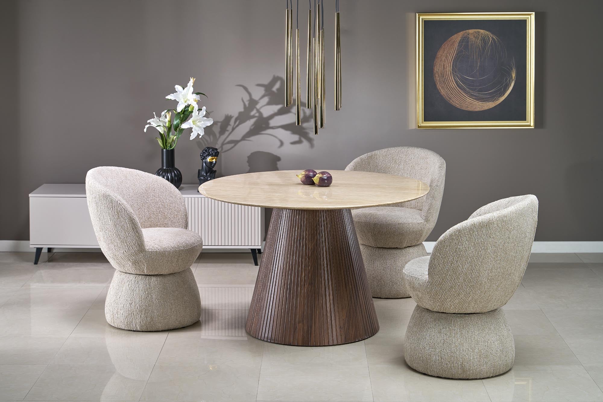 PIREUS round table travertine