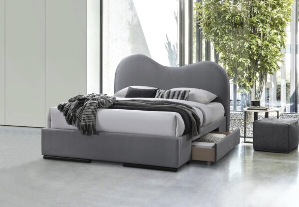 AMBER 160 bed with drawers, color: grey