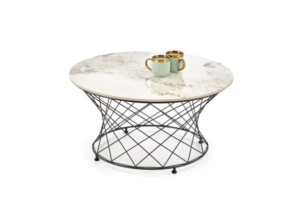 ALESSIA c.table, beige marble / black