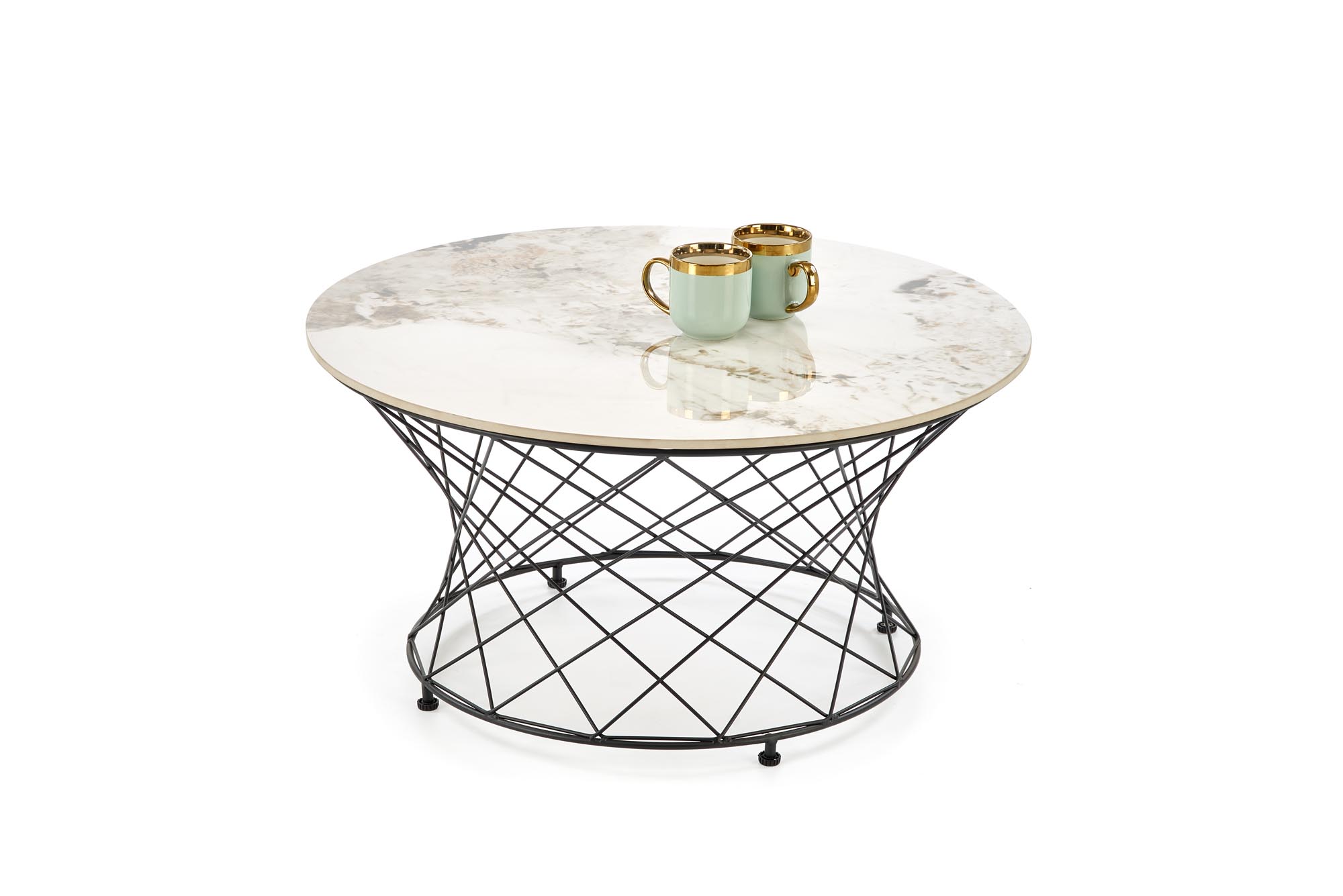 ALESSIA c.table, beige marble / black