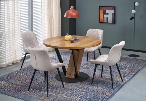 FANIS round extension table, natural / black