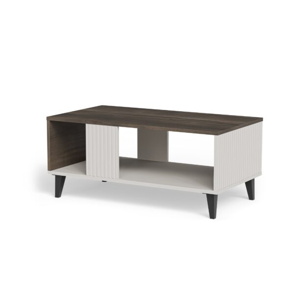 RANDOM 2 LAW-1 coffee table, color: cashmere / walnut / black