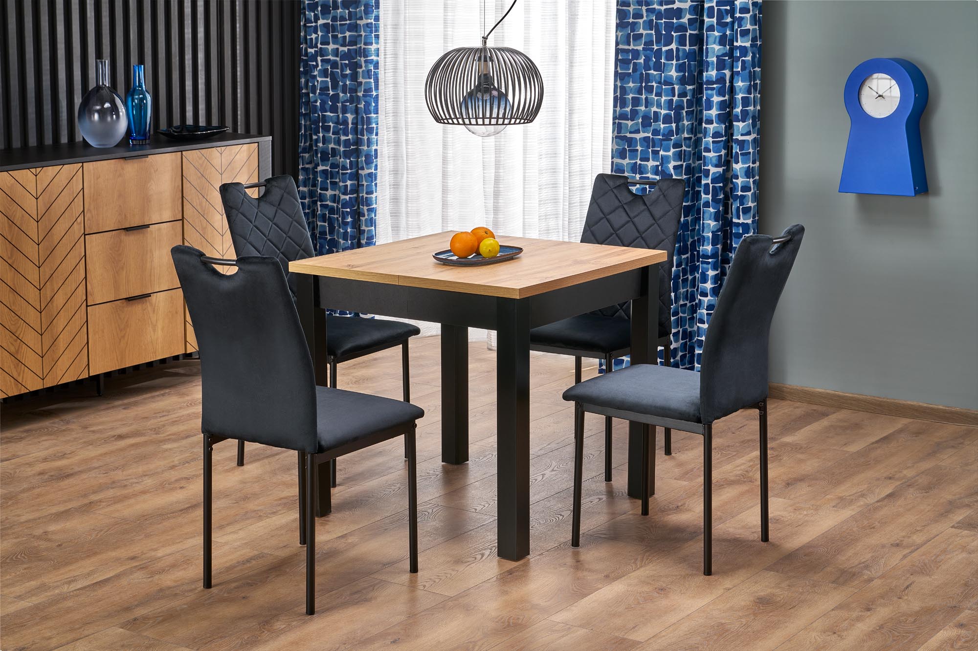 QUBIK extension table, artisan oak / black