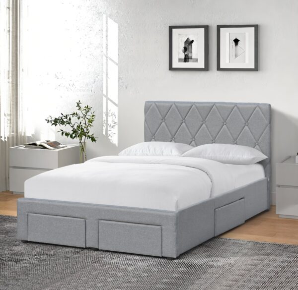 BETINA 120 bed with drawers, grey