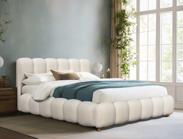 BRISA 160 bed with bedding container, white