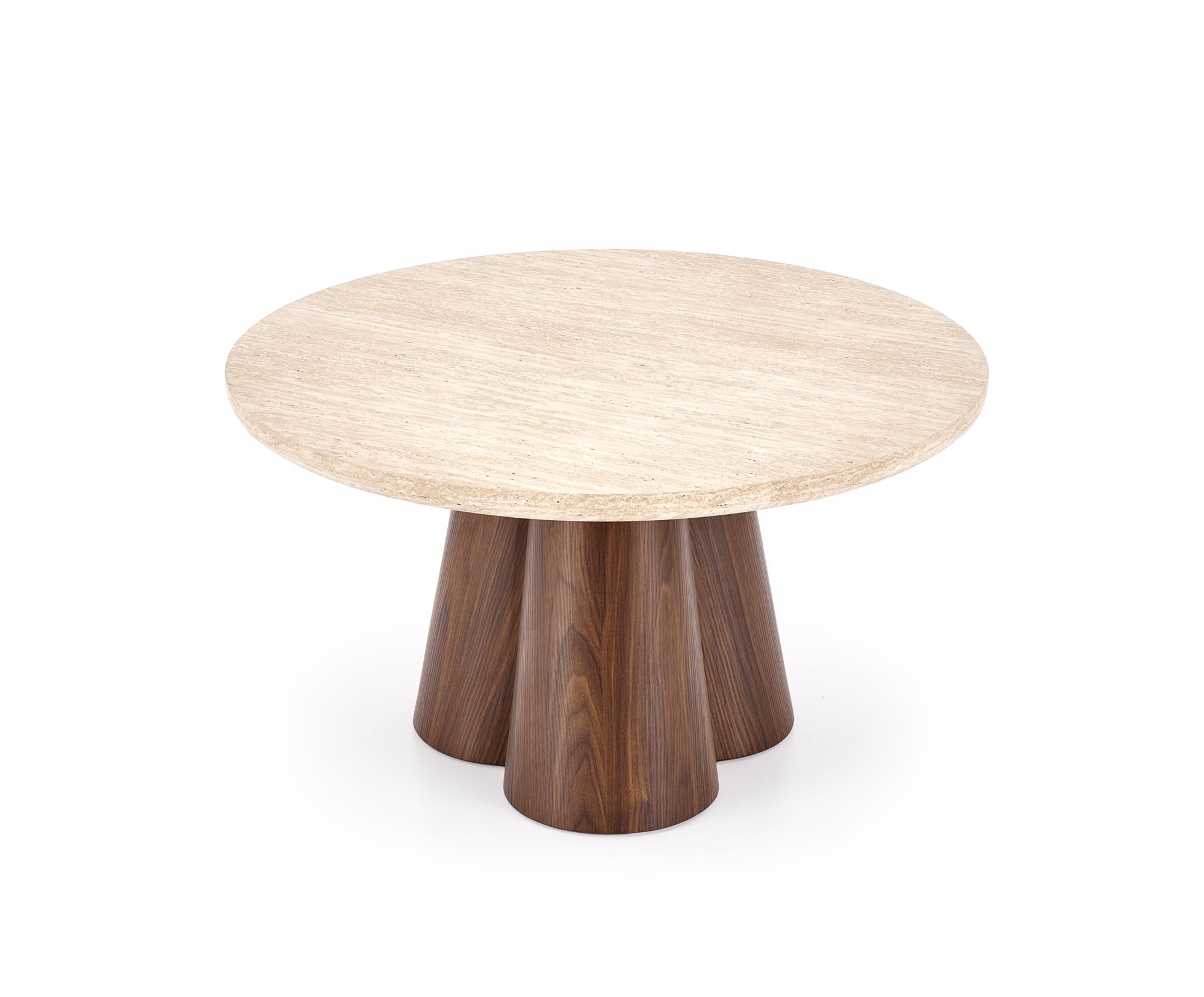 FRIDA c.table travertine / walnut