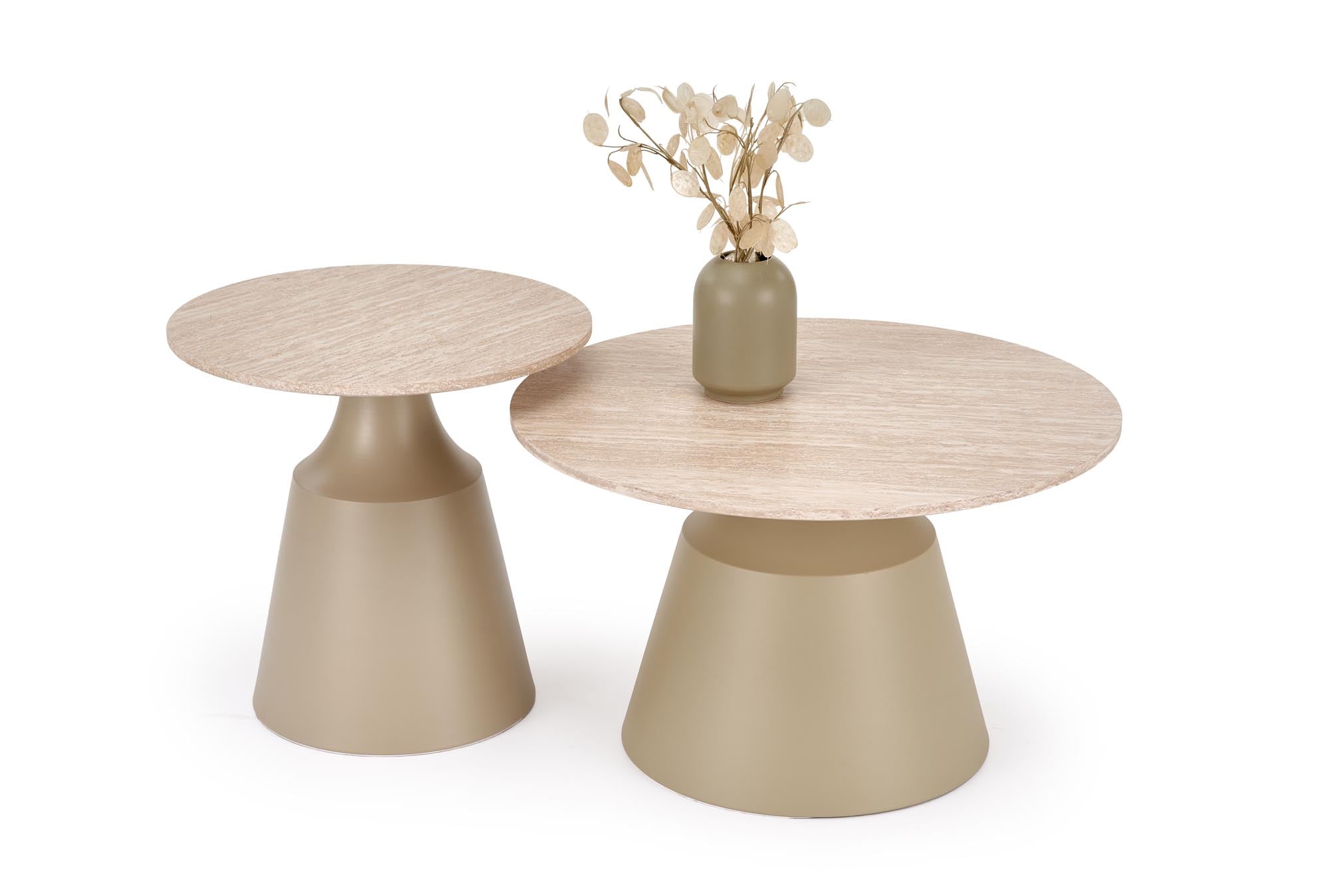 ZURICH set of 2 c.tables travertine / cashmere