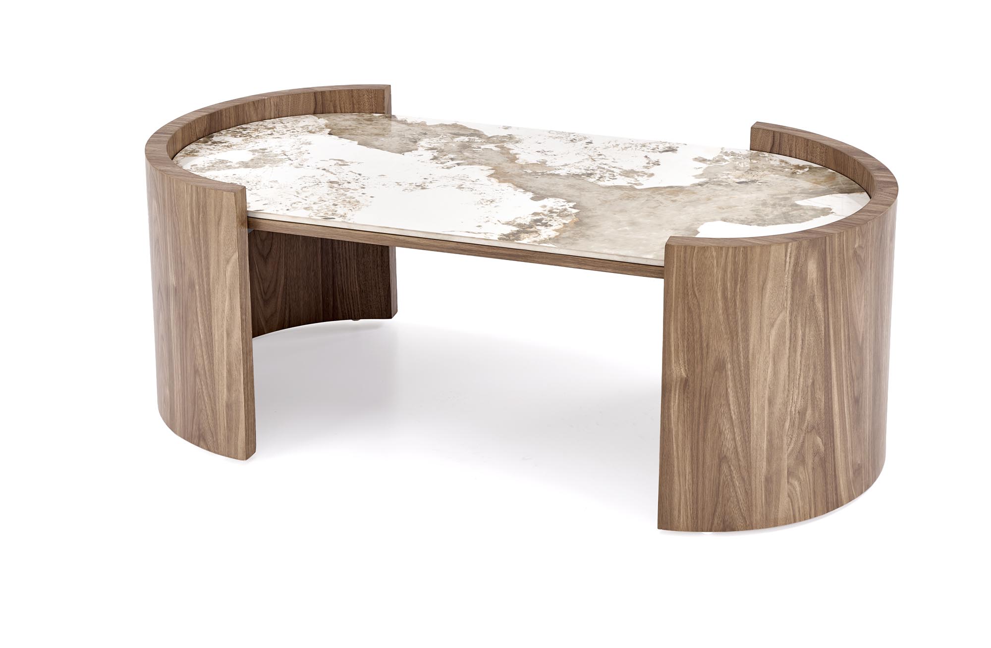 NICOSIA c.table beige marble / walnut