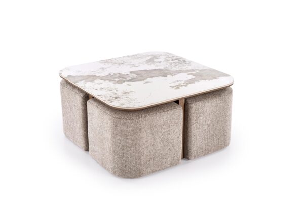 ARAKIS  c.table beige marble / walnut