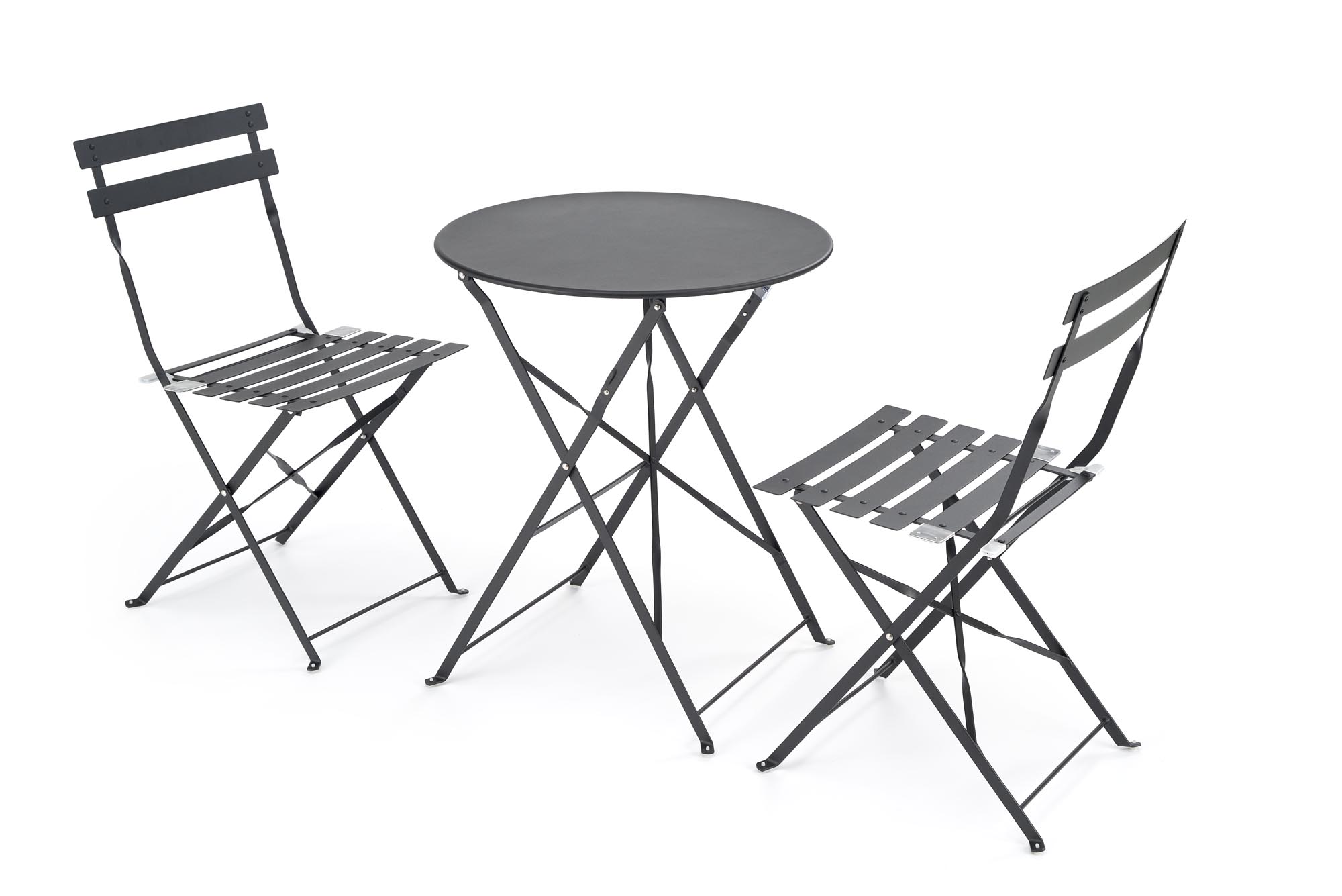 LIVORNO garden set (table+2 chairs), black