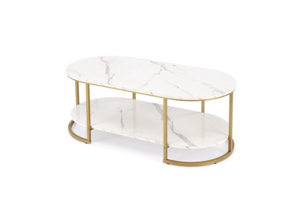 KALUA c.table white marble/gold