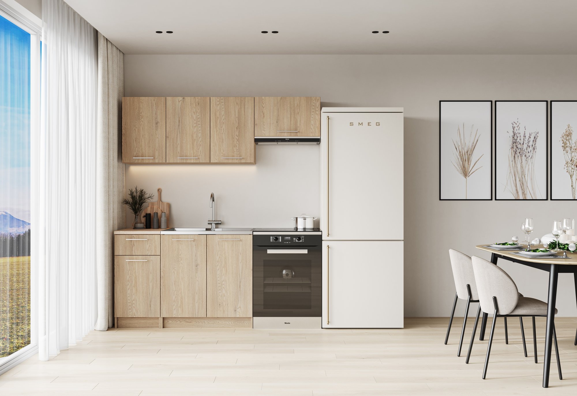 CORONA 180 kitchen set, cremona oak