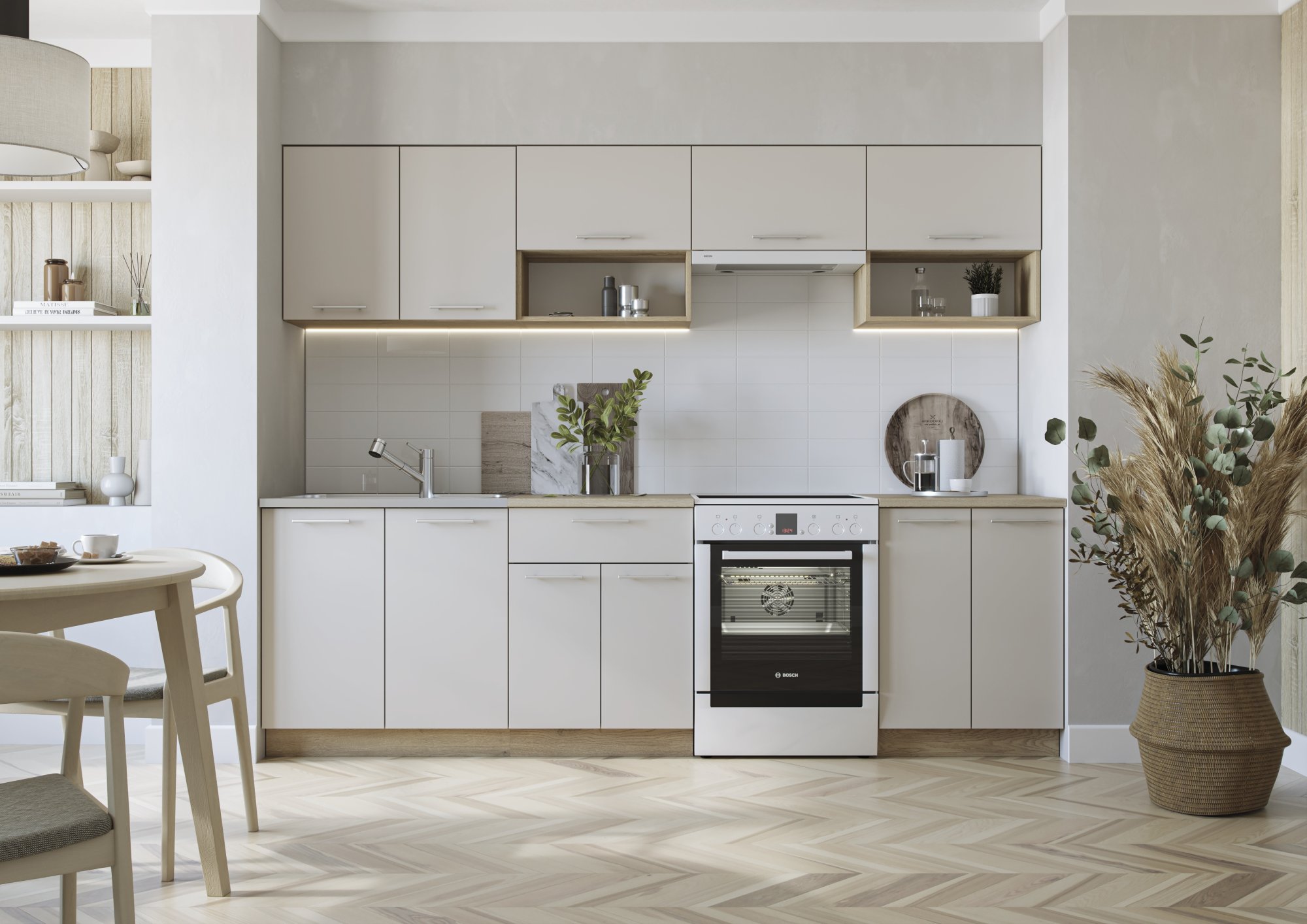 VIOLA 260 kitchen set, cremona oak / cashmere
