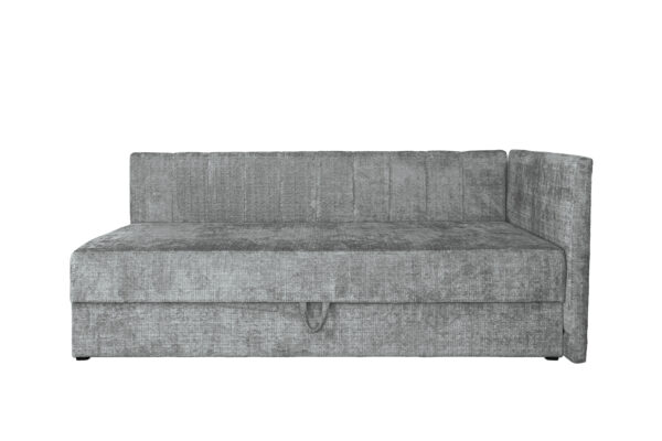 RICKY 90 bed with bedding container and built-in mattress, grey