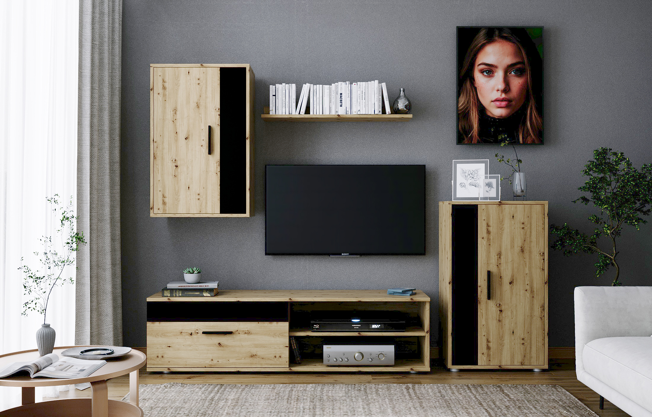 BENSON set color: artisan oak / black
