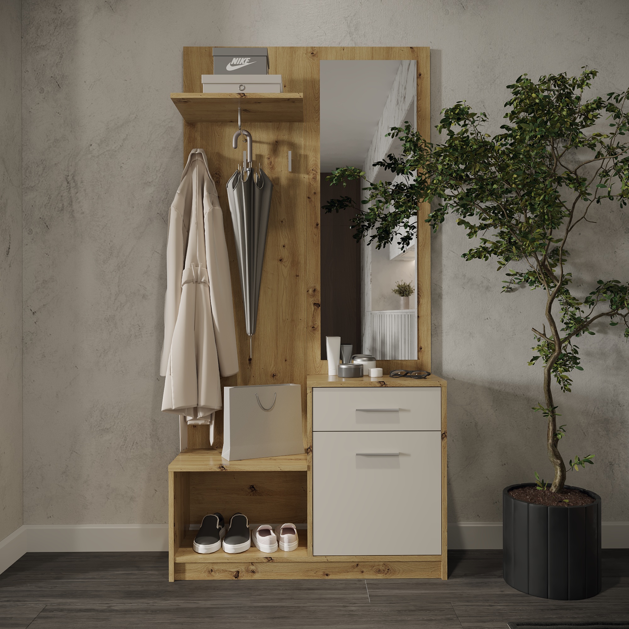 PERGO hall, color: artisan oak / cashmere